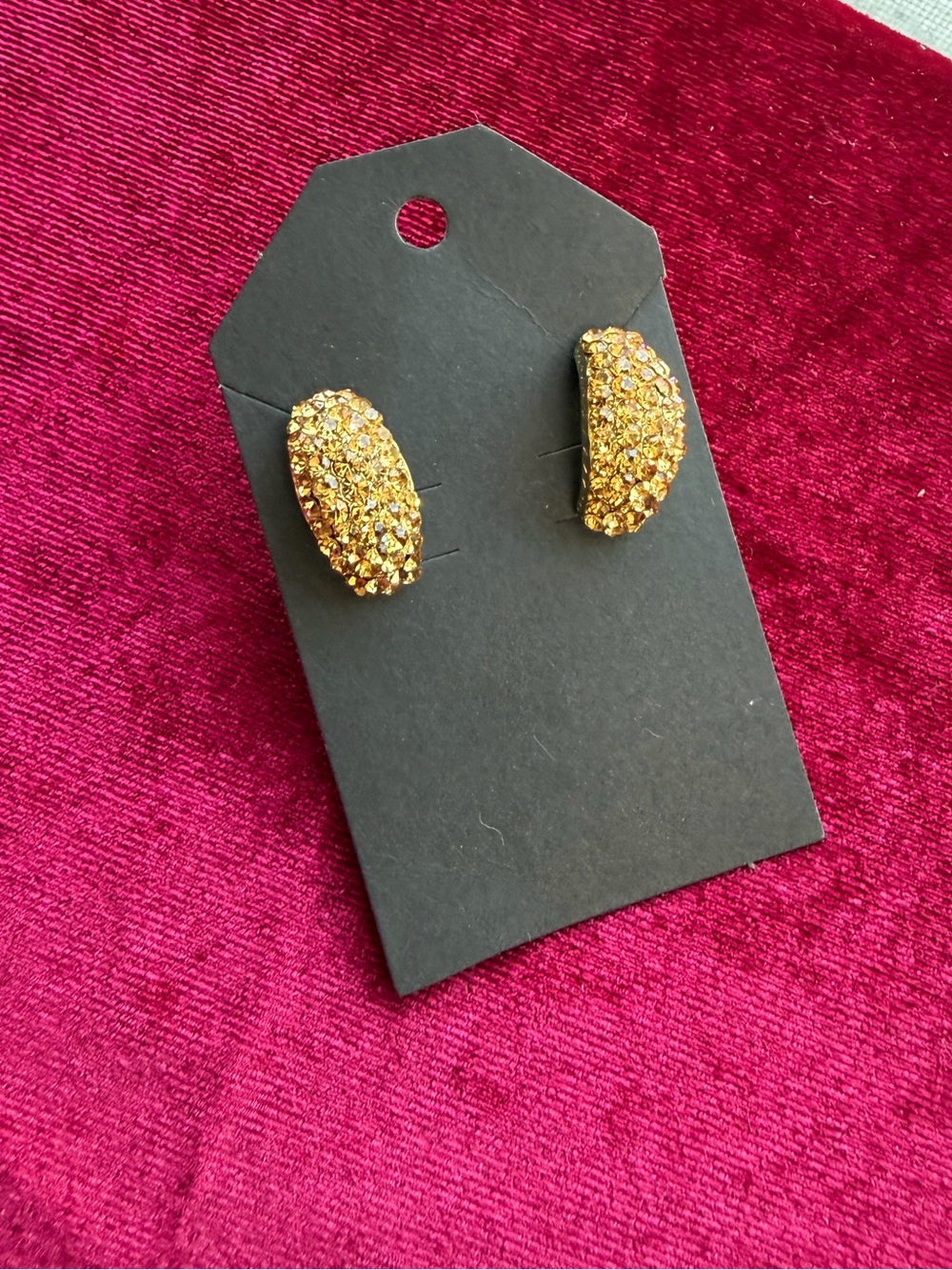 Vintage Pave Dome Rhinestone Earrings